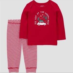 NEW Carter's Just One You® Baby' 2pc Long Sleeve Christmas T-Shirt and Pants Set